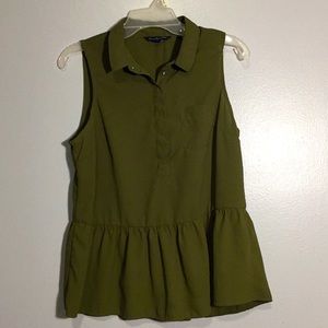 Green button up shirt